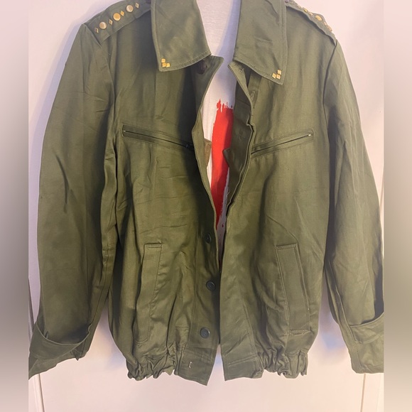 Green Military bomber jacket NWOT - Picture 5 of 13